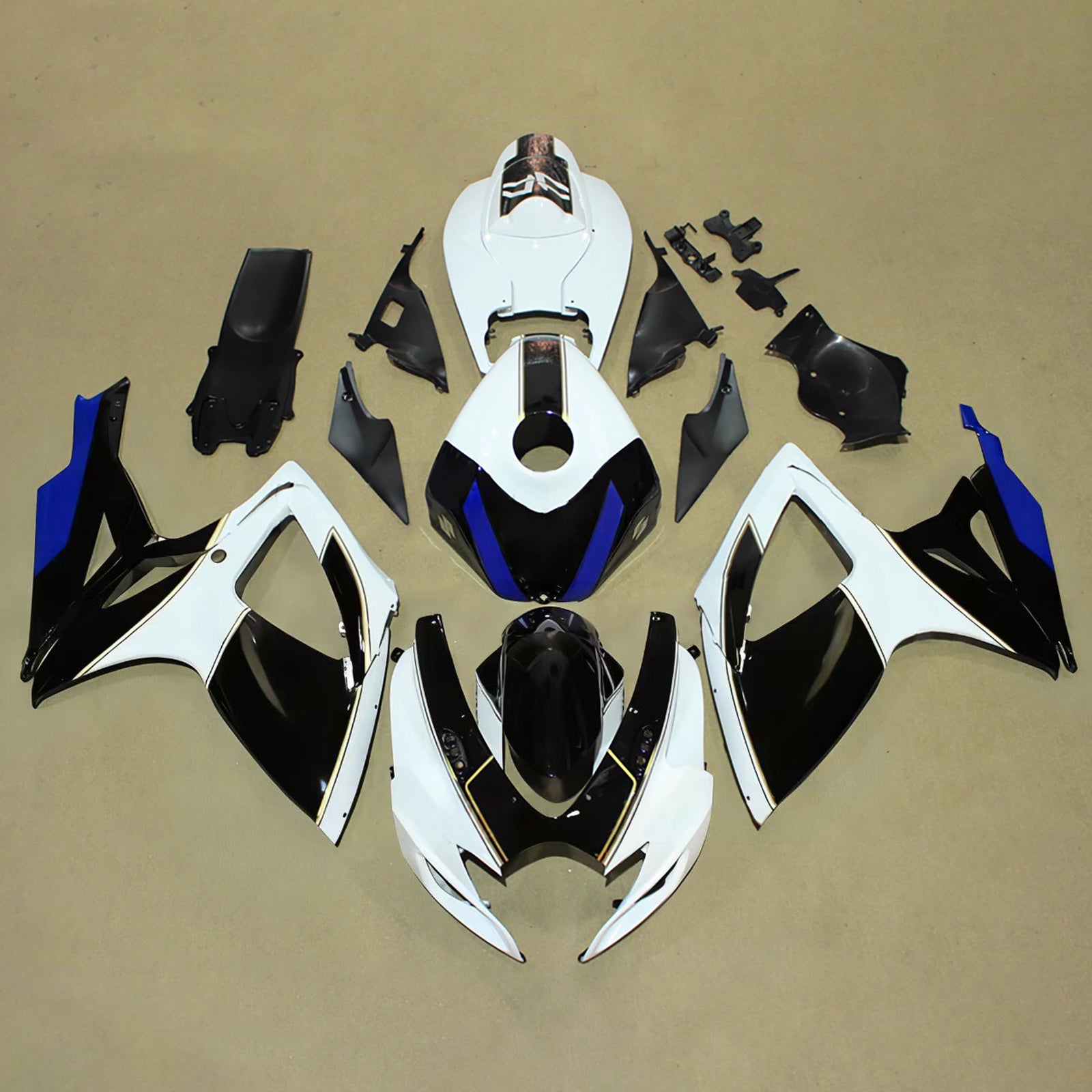 Amotopart 2006-2007 Suzuki GSXR 600/750 bílá černá sada kapotáže