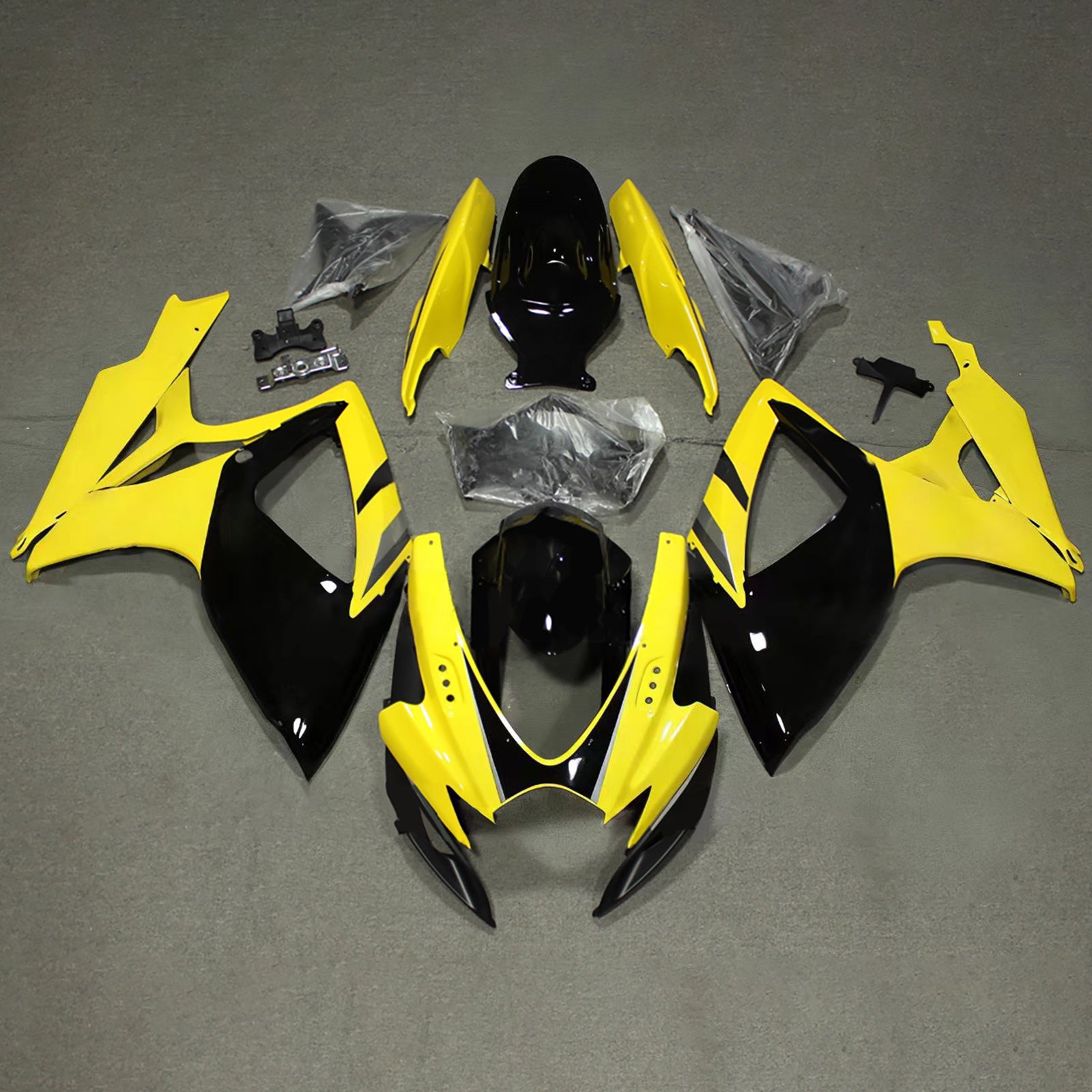 Amotopart 2006-2007 Suzuki GSXR 600/750 Yellow Black Fairing Kit