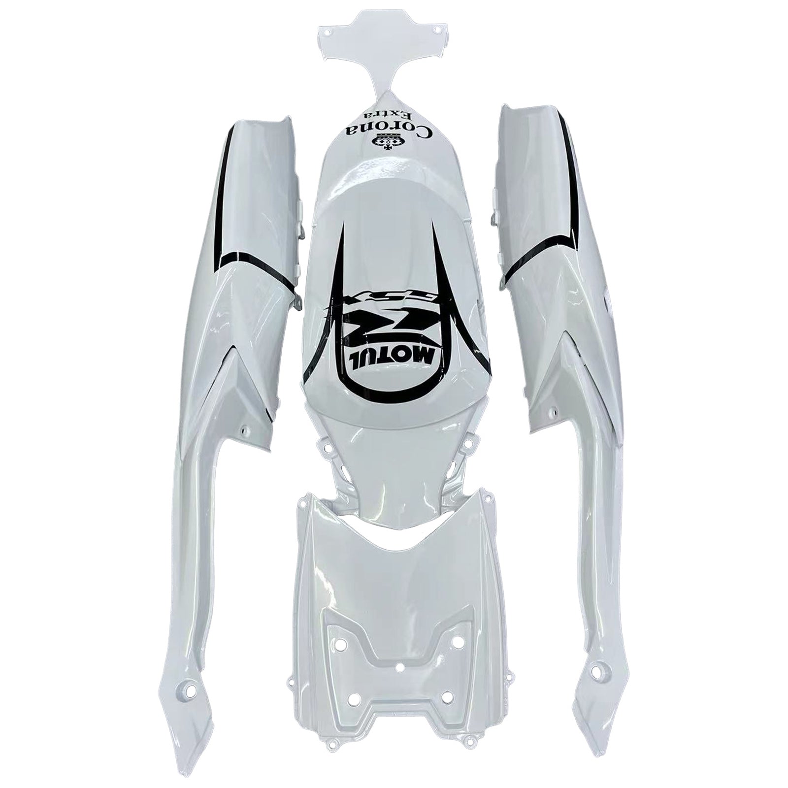 Amotopart 2008-2010 Suzuki GSXR 600/750 K8 White with Black Accent Fairing Kit