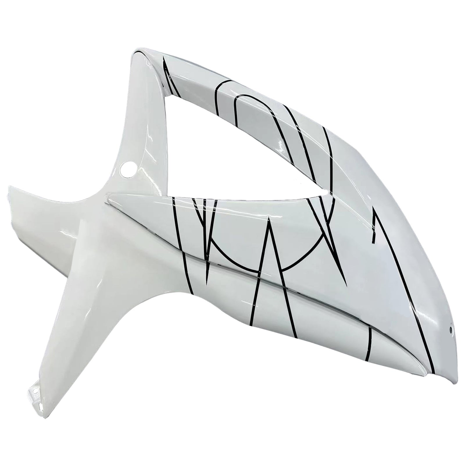 Amotopart 2008-2010 Suzuki GSXR 600/750 K8 Hvit med svart aksent Fairing Kit