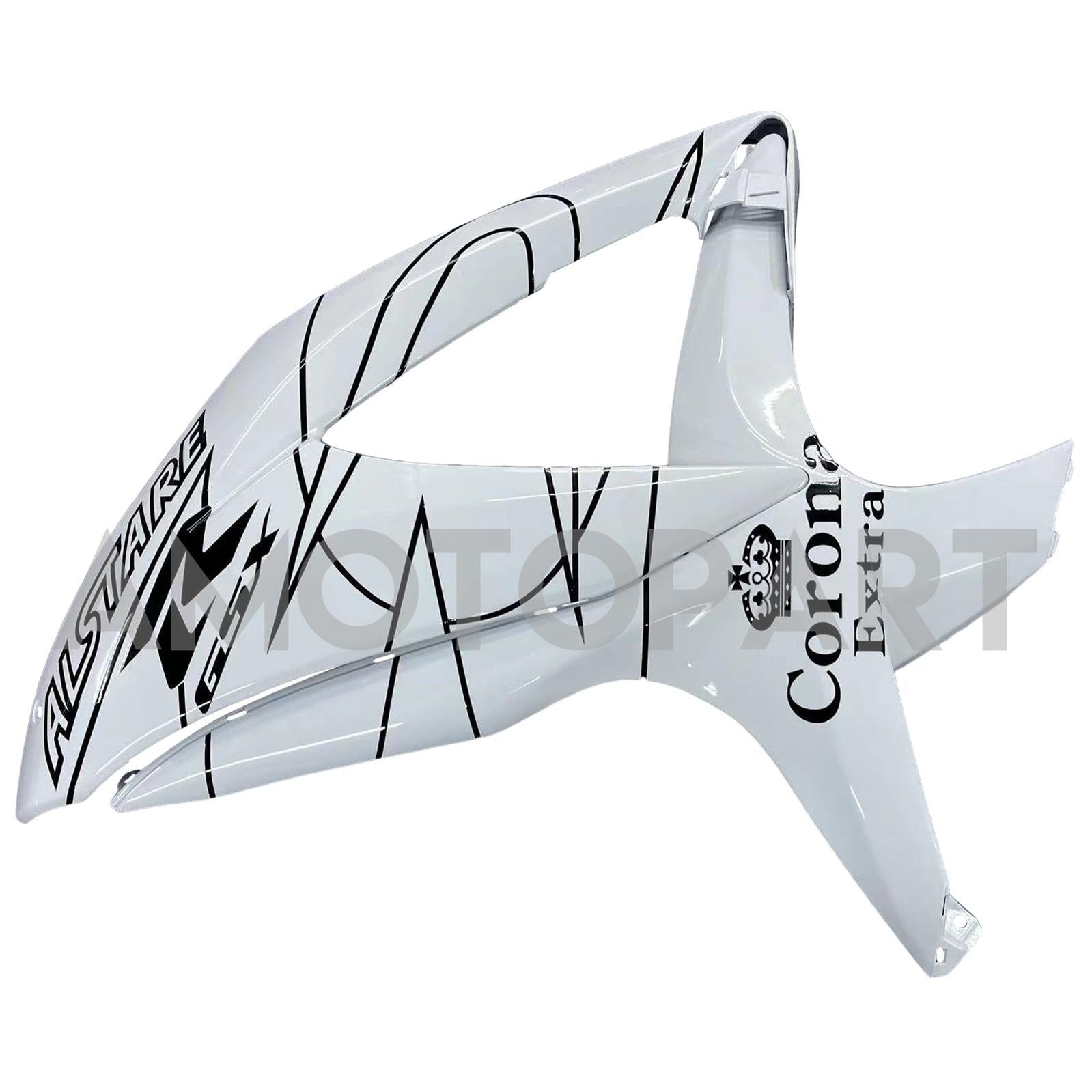 Amotopart 2008-2010 Suzuki GSXR 600/750 K8 White with Black Accent Fairing Kit