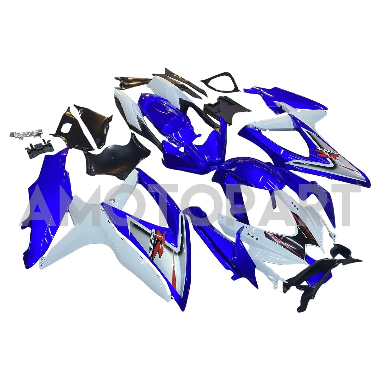 Amotopart Suzuki 2008-2010 Gsxr 600/750 Blue White Fairing Kit