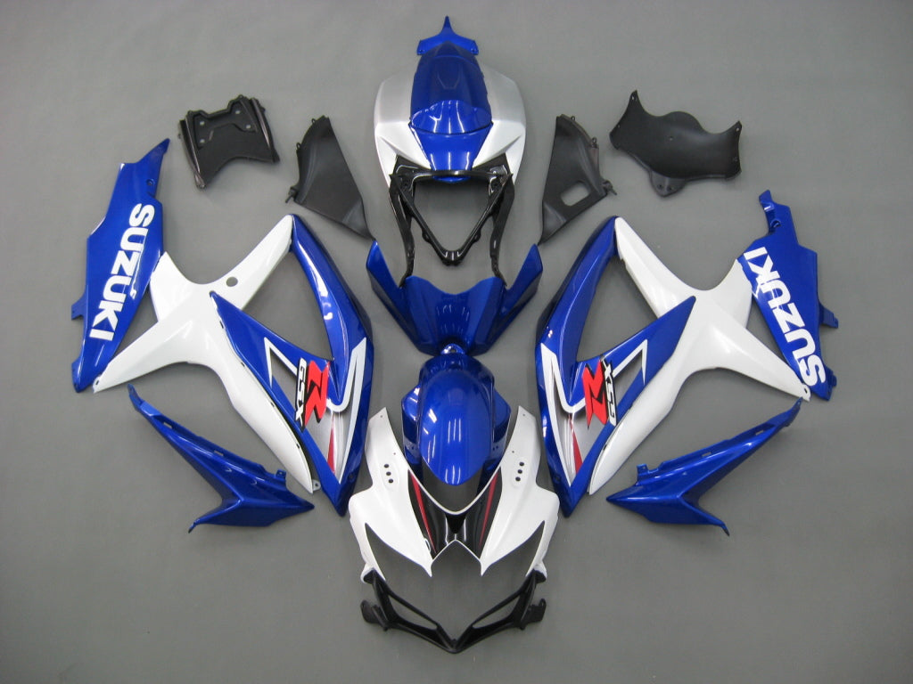 Amotopart スズキ 2008-2010 GSXR 600/750 ブルー ホワイト フェアリングキット