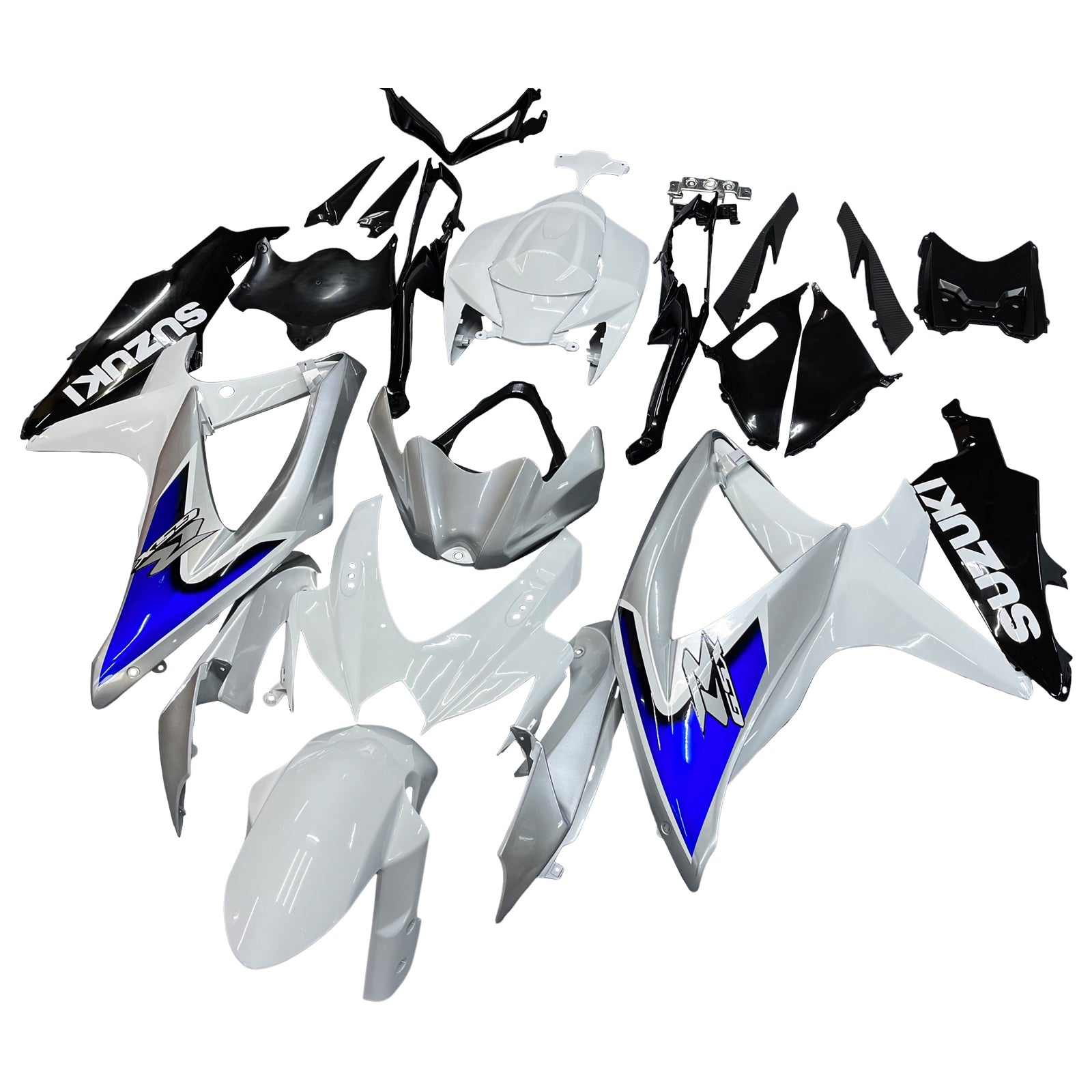 Amotopart 2008-2010 Suzuki GSX-R 600 GSX-R 750 Blue&White Fairing Kit