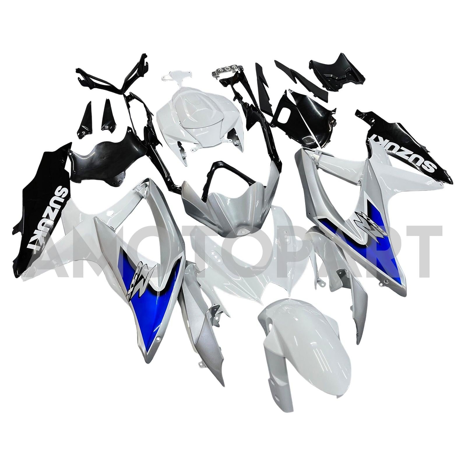 Amotopart 2008-2010 Suzuki GSX-R 600 GSX-R 750 Blau&Weißes Verkleidungsset