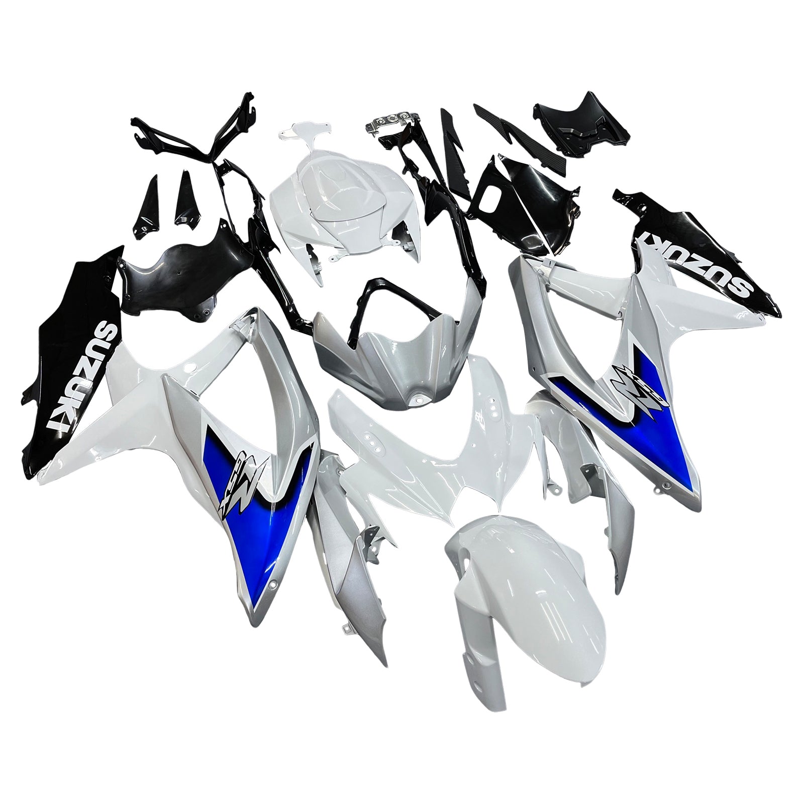 Amotopart 2008-2010 Suzuki GSX-R 600 GSX-R 750 Kit carena blu e bianco