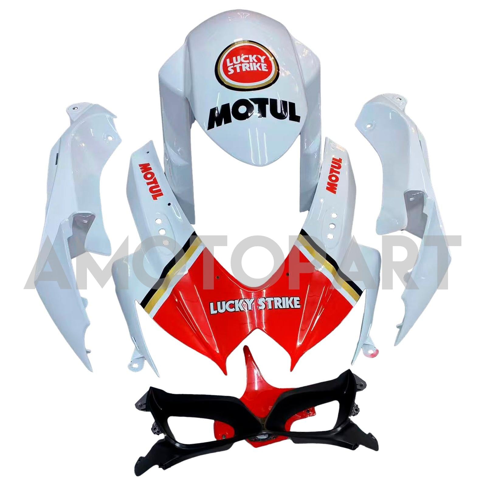 Amotopart 2008-2010 K8 GSXR 600/750 Suzuki White Red Fairing Kit