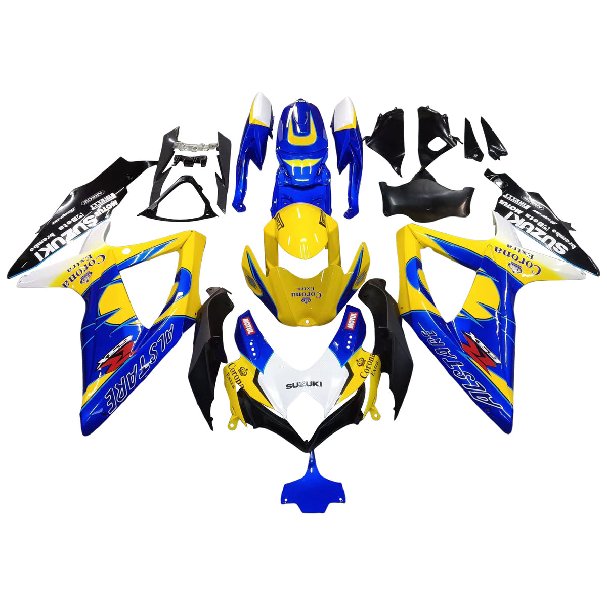 Amotopart 2008-2010 Suzuki GSXR 600/750 K8 Blue&Yellow Fairing Kit