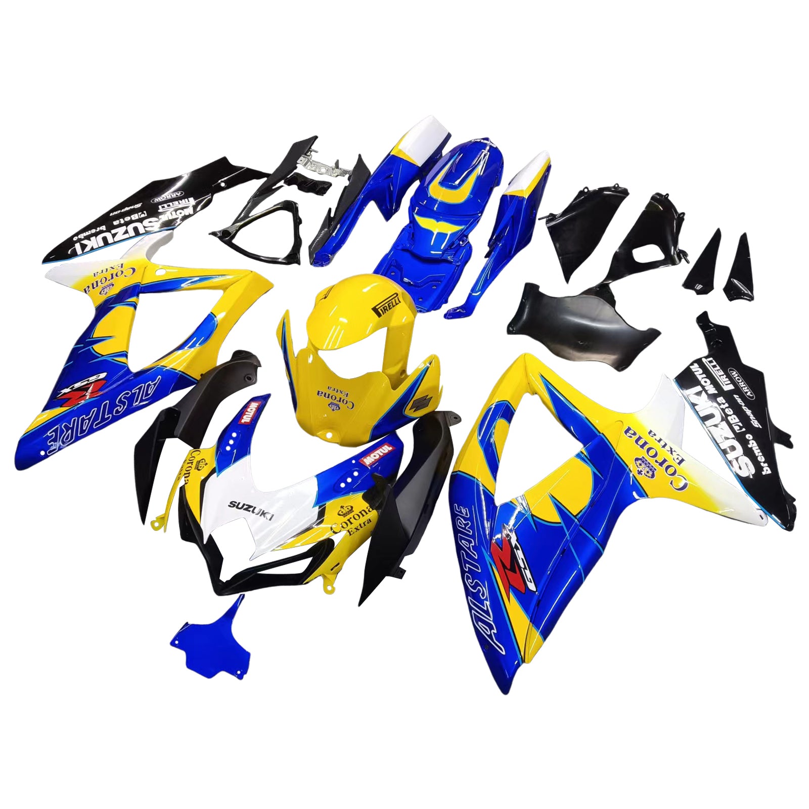 Amotopart 2008-2010 Suzuki GSXR 600/750 K8 Blue&Yellow Fairing Kit