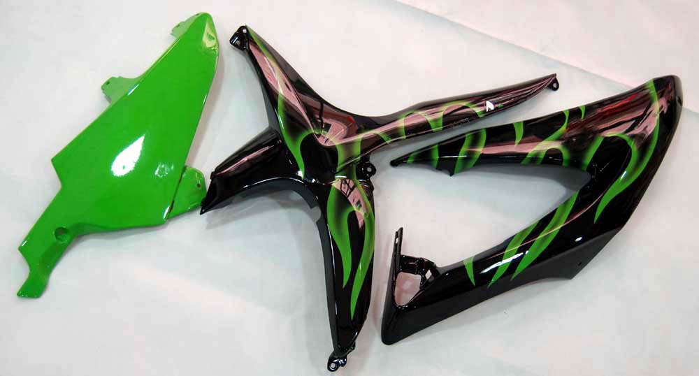 Amotopart 2008-2010 Suzuki GSXR 600/750 Black Green Fairing Kit