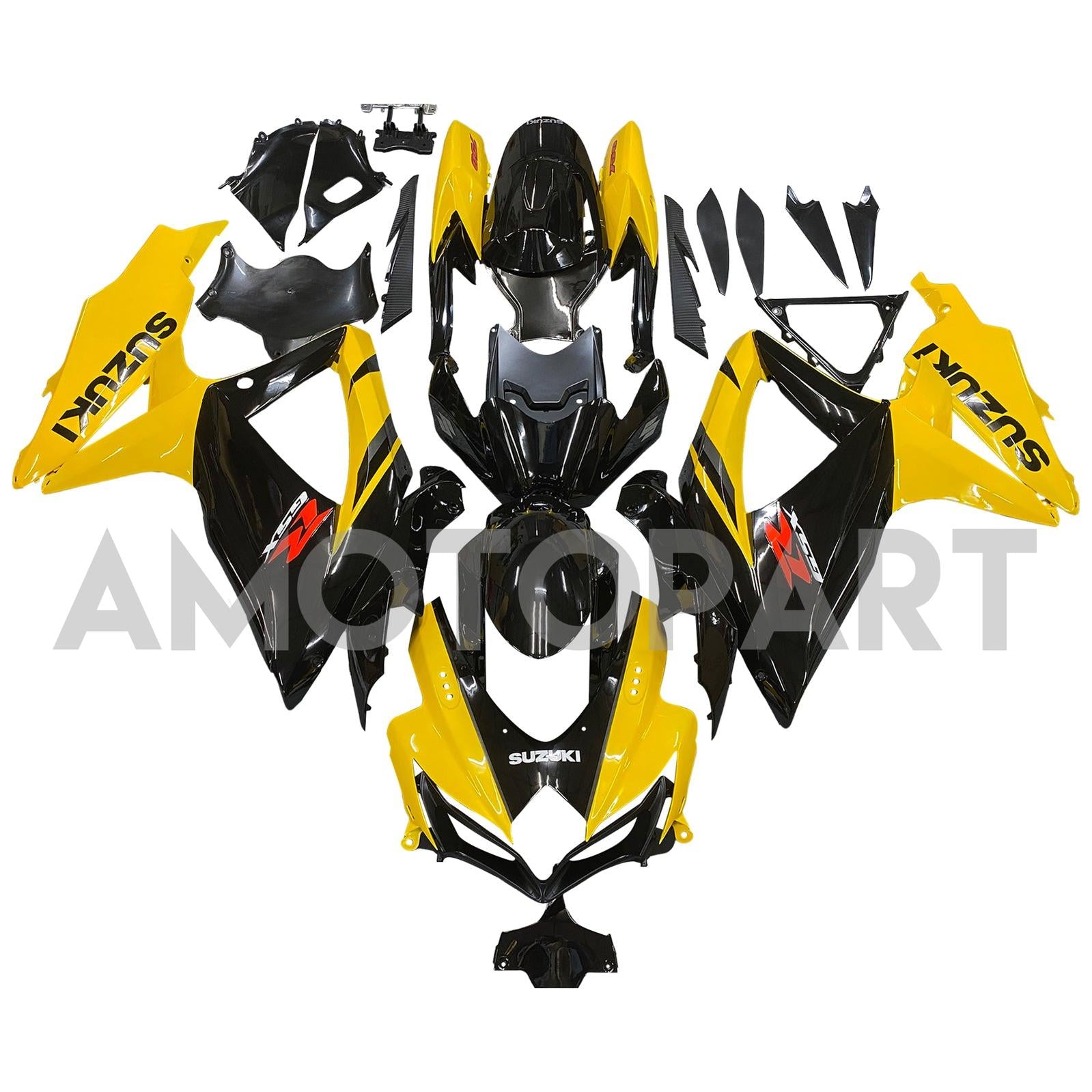 Amotopart 2008-2010 Suzuki GSXR 600/750 K8 Yellow&Black Fairing Kit