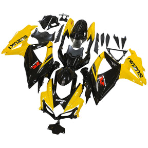 Amotopart 2008-2010 Suzuki GSXR 600/750 K8 Kit de carenado amarillo y negro