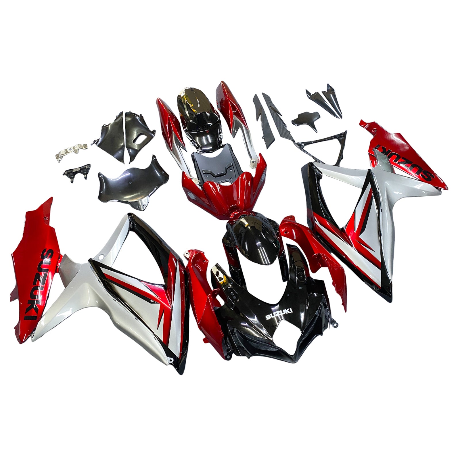 Amotopart 2008–2010 Suzuki GSXR600750 Verkleidung G-Sliver & Red Kit