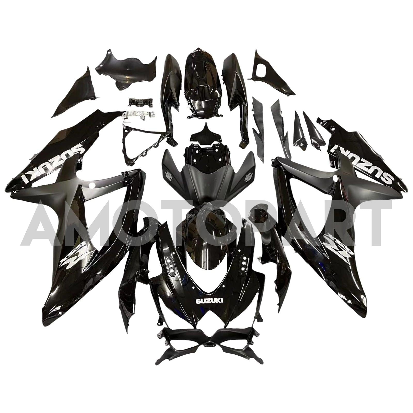 Amotopart 2008-2010 Suzuki GSXR 600/750 K8 Gloss Black Fairing Kit