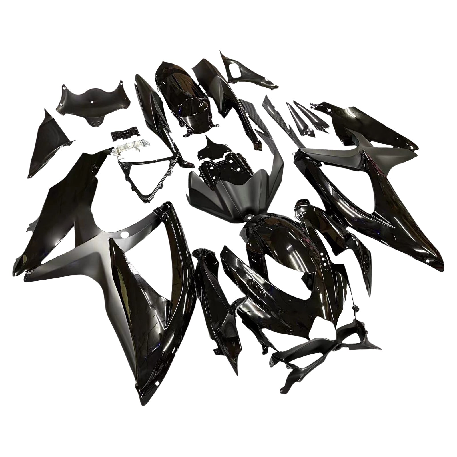 Amotopart 2008-2010 Suzuki GSXR 600/750 K8 Gloss Black Fairing Kit