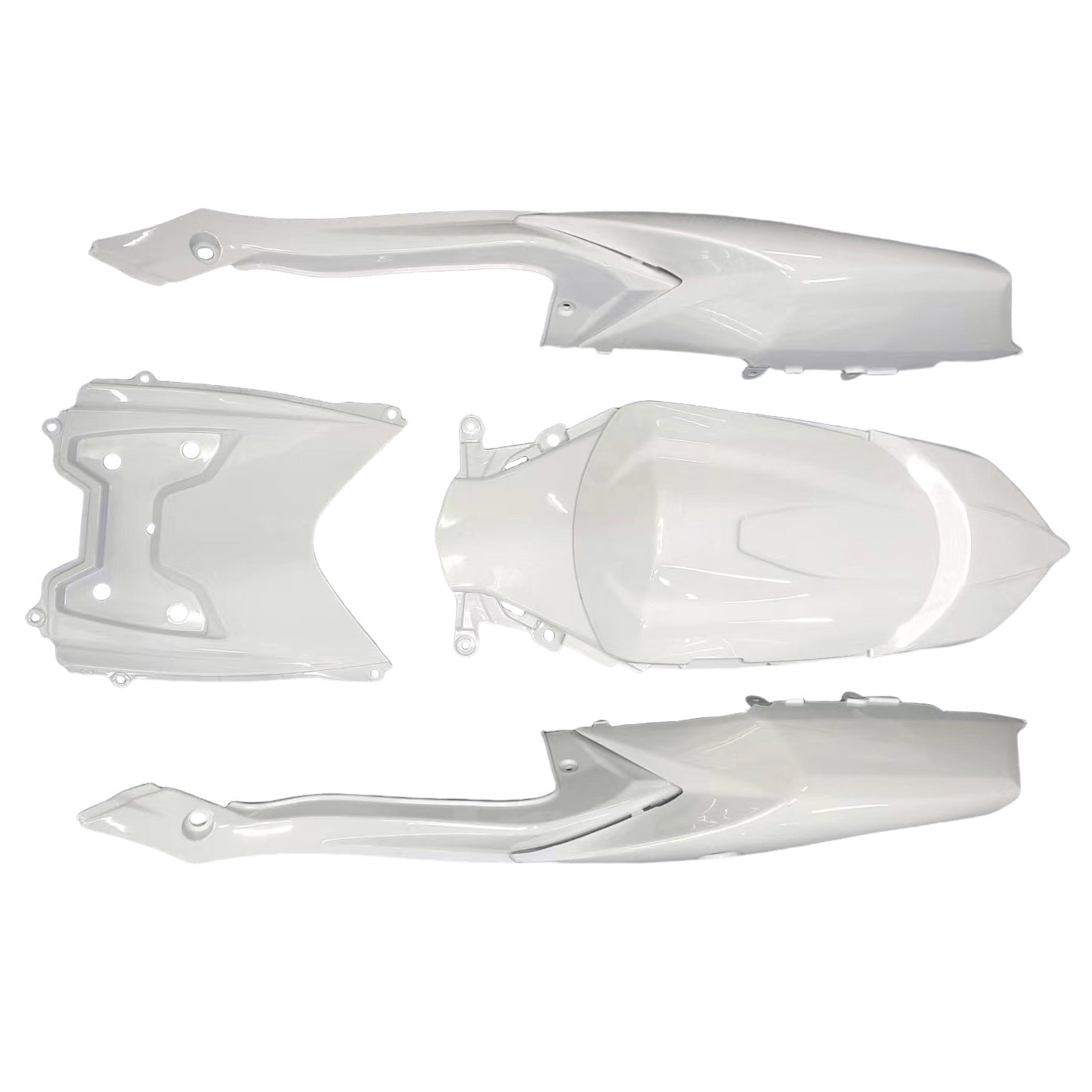 Amotopart 2008-2009 Suzuki GSXR 600/750 White Fairing Zestaw