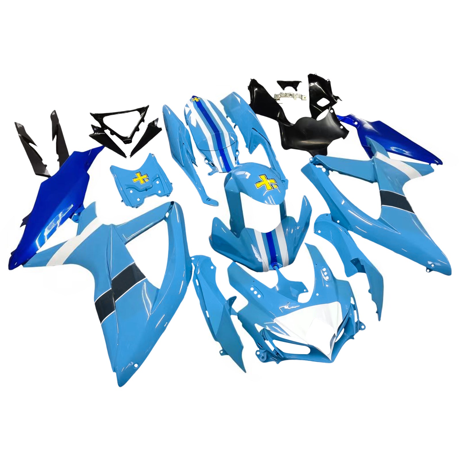 Amotopart 2008-2010 Kit carena blu Suzuki GSX-R 600 GSX-R 750