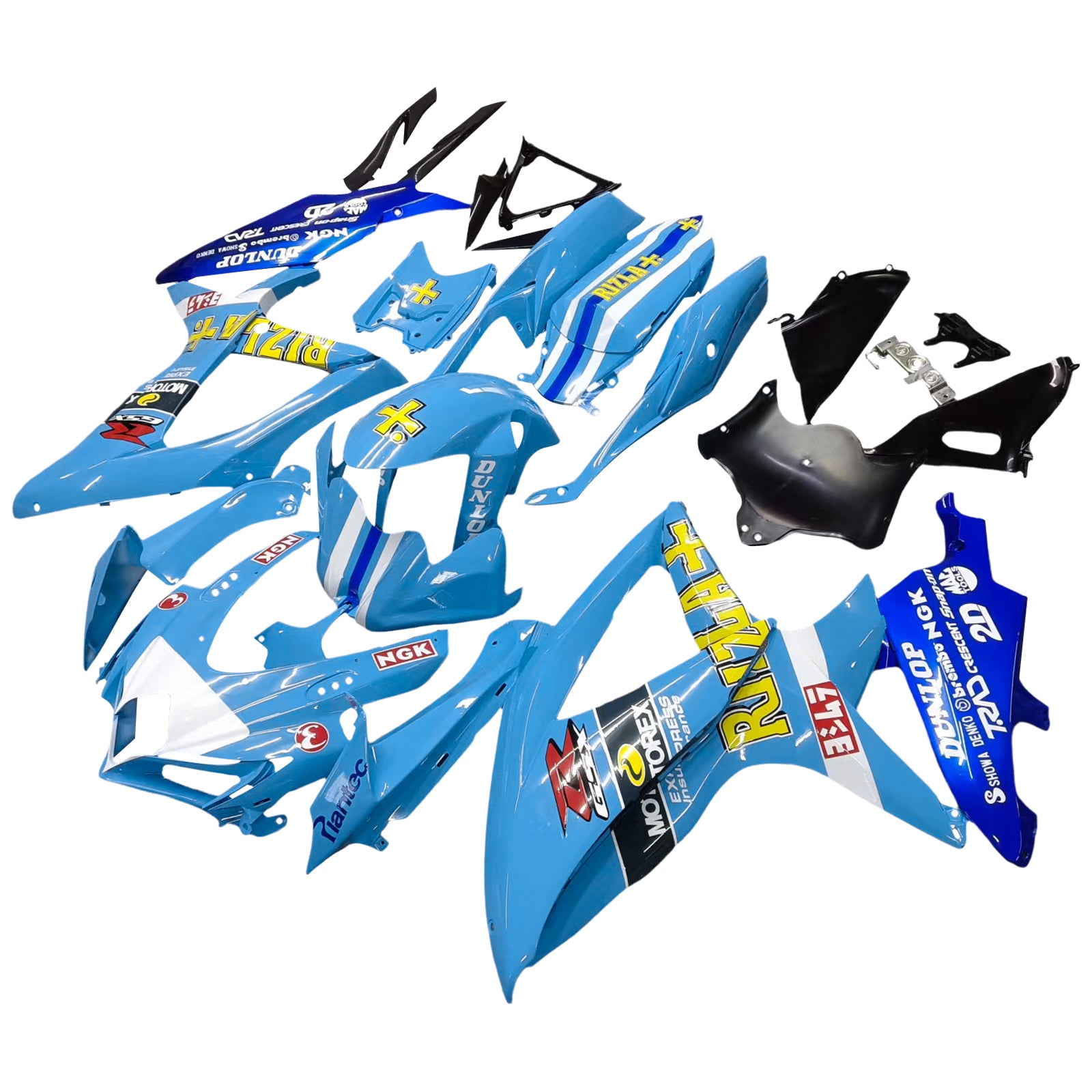 Amotopart 2008-2010 Suzuki GSX-R 600 GSX-R 750 Blue Fairing Kit