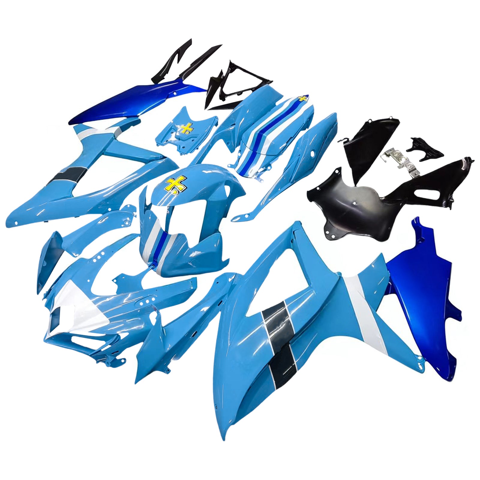Amotopart 2008-2010 Suzuki GSX-R 600 GSX-R 750 Blue Fairing Kit