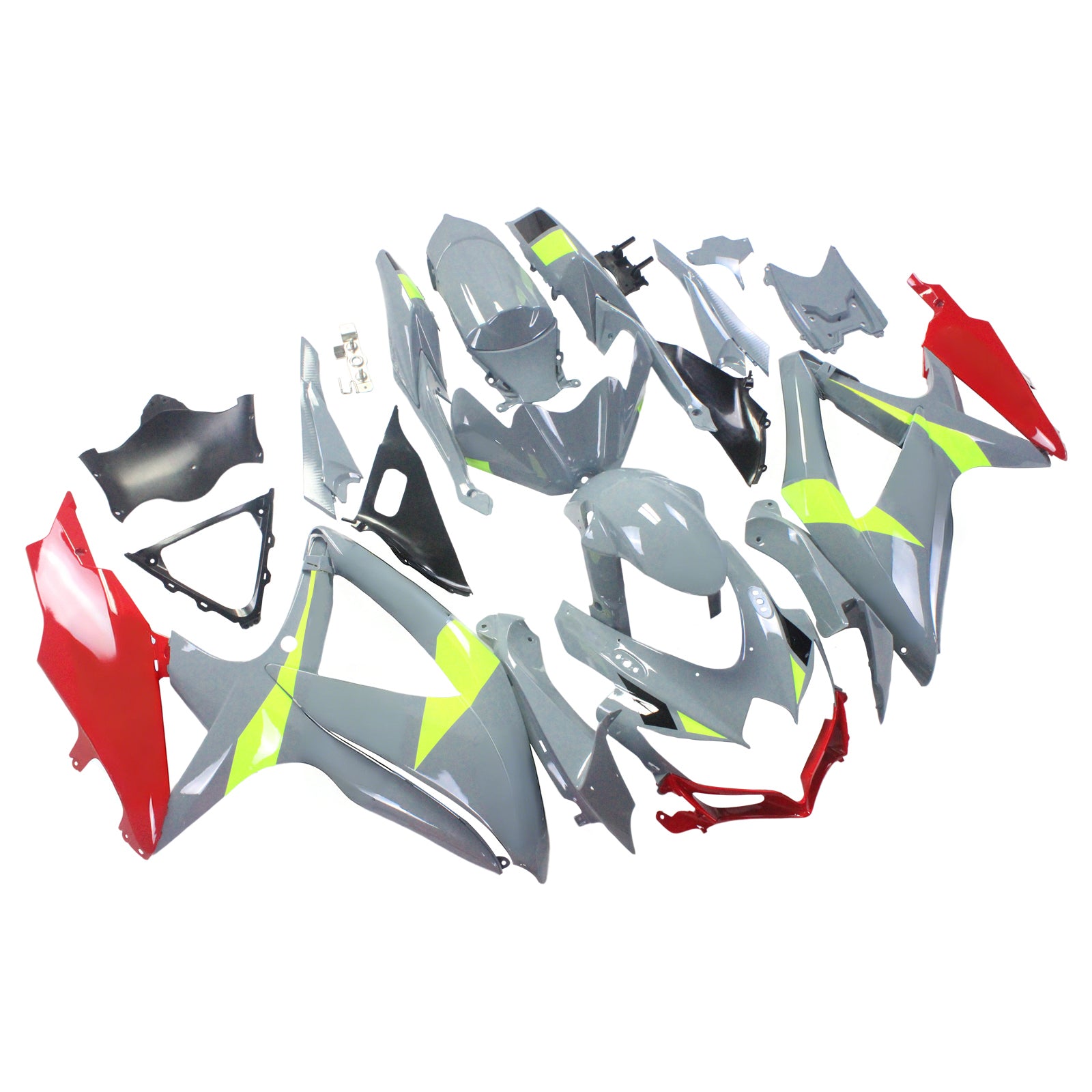 Amotopart 2008-2010 Suzuki GSXR600/750 Fairing Grey&Yellow Kit