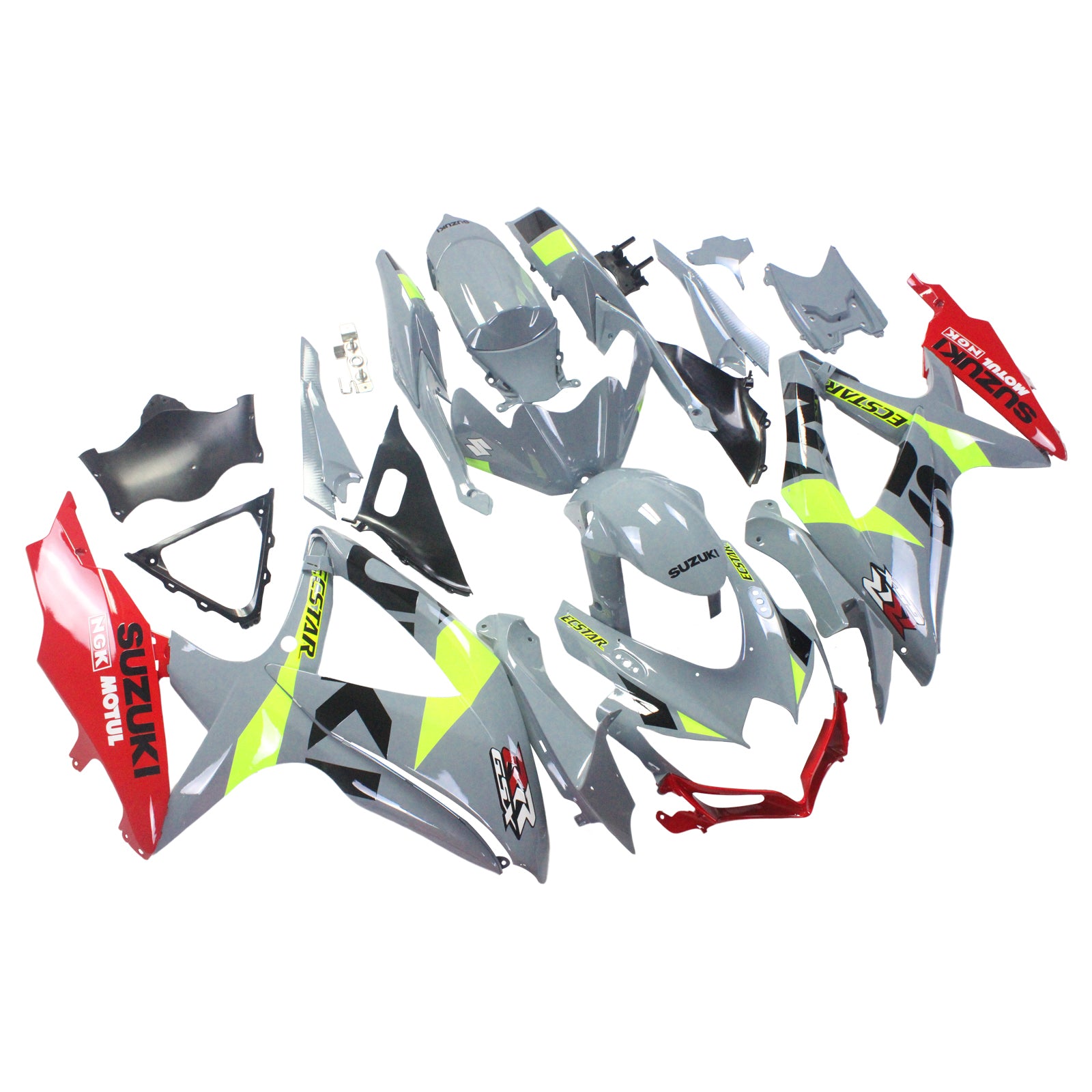 Amotopart 2008-2010 Suzuki GSXR600/750 Fairing Grey&Yellow Kit