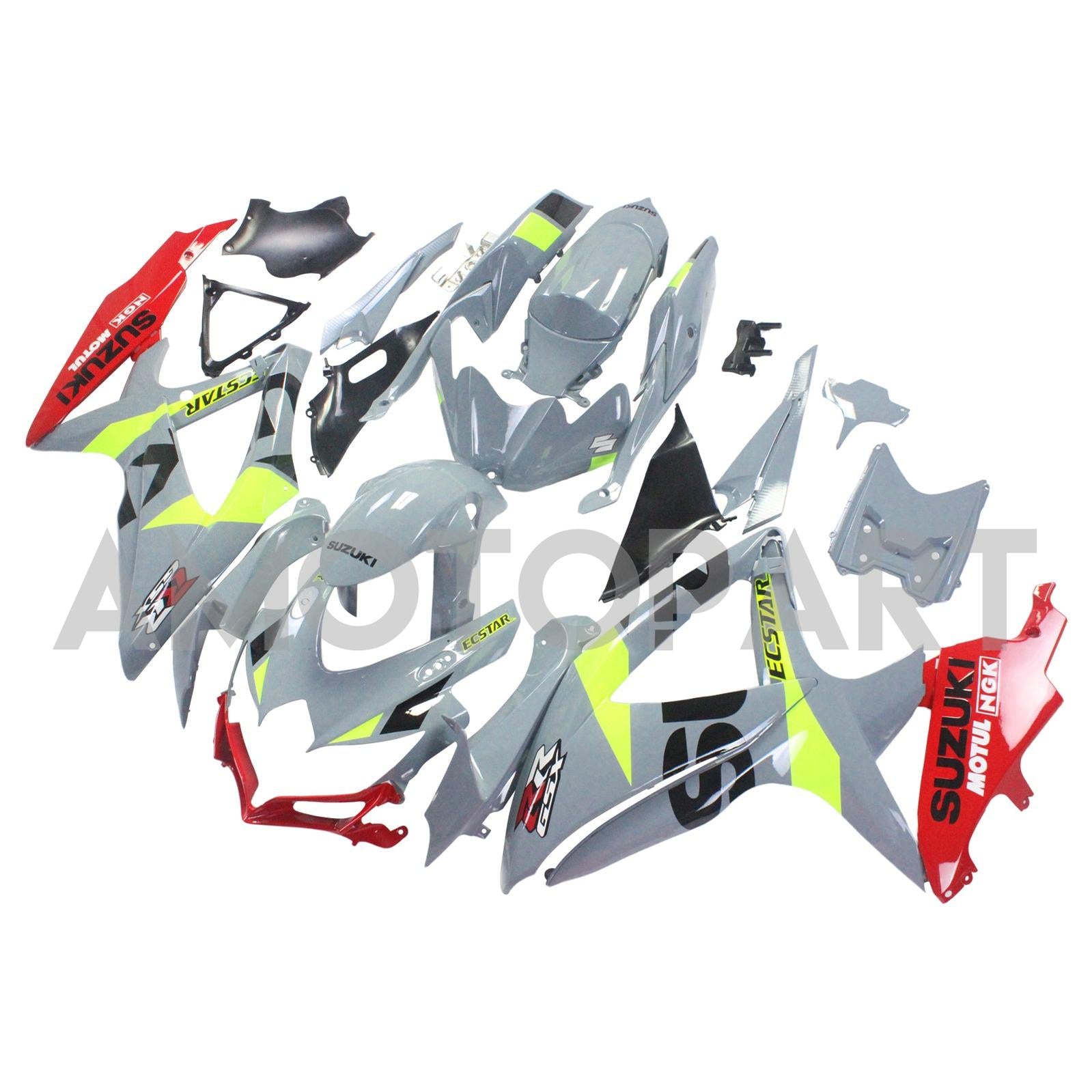 Amotopart 2008-2010 Suzuki GSXR600/750 Kit cinza e amarelo