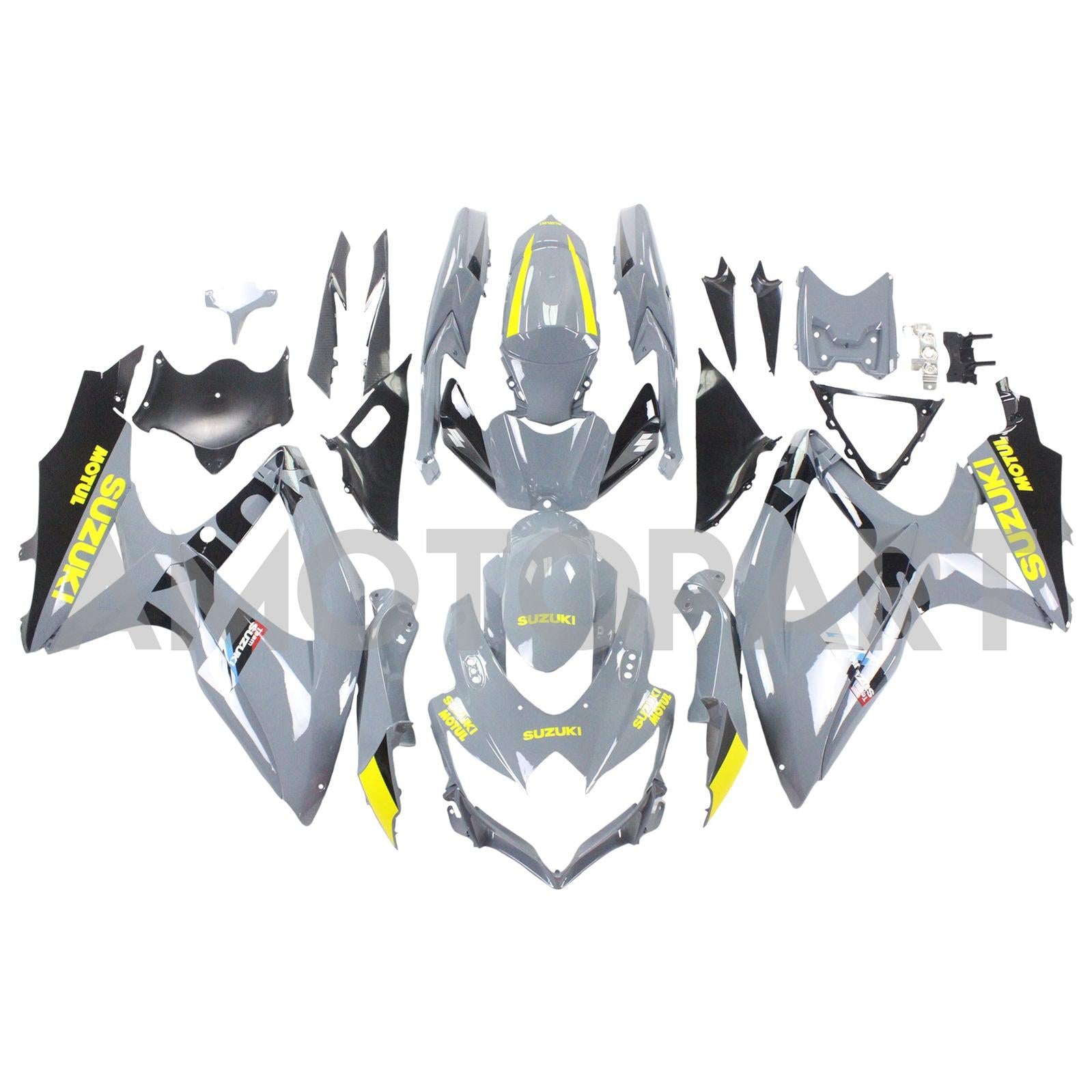 Amotopart 2008-2010 Suzuki GSXR600/750 Fairing Yellow & Grey Kit