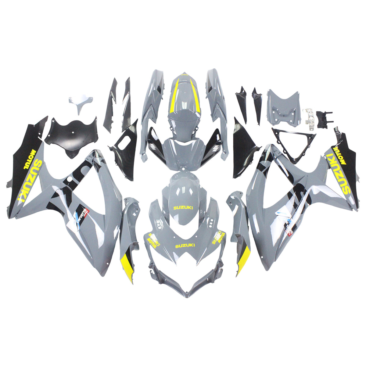 Amotopart 2008-2010 Suzuki GSXR600/750 Fairing Yellow&Grey Kit