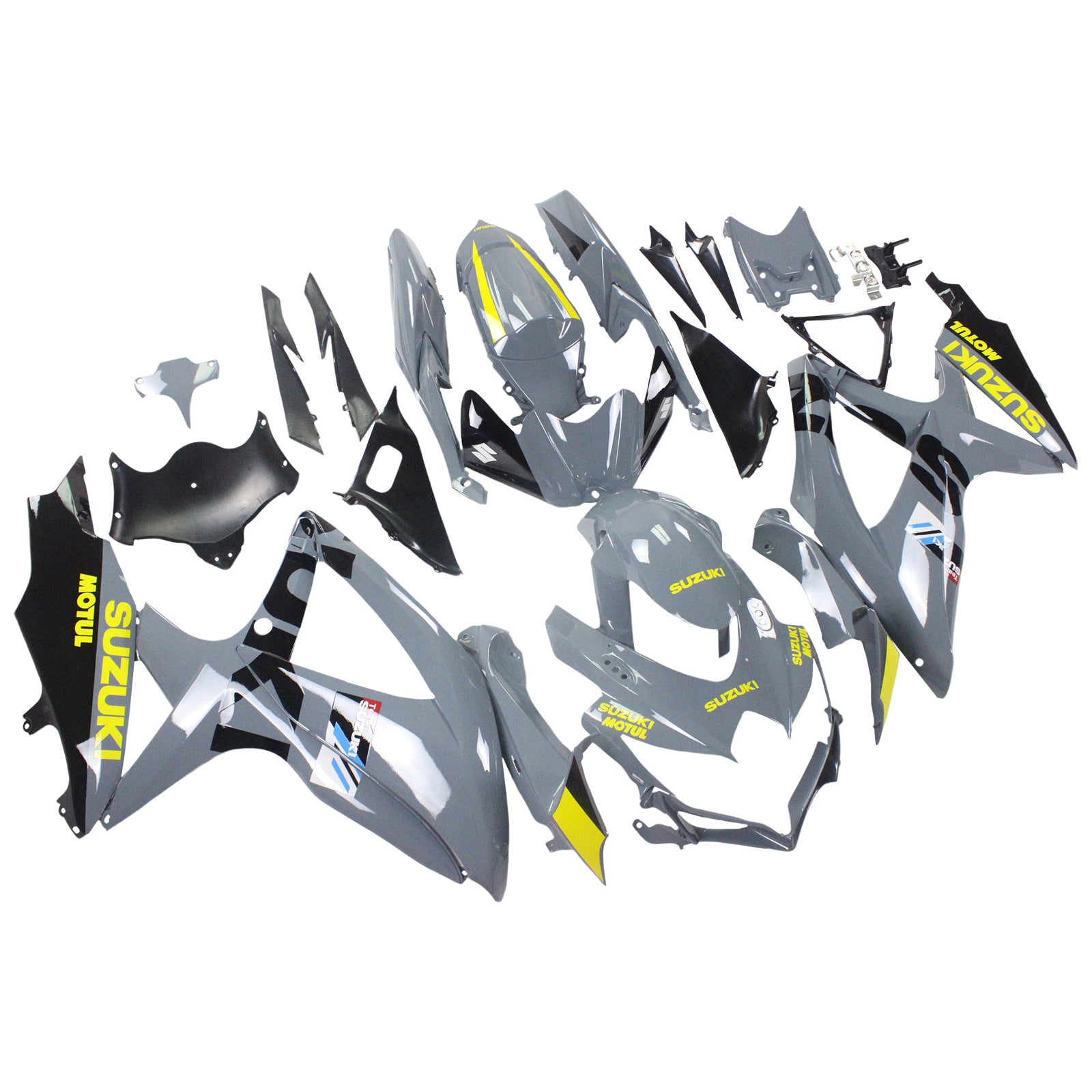 Amotopart 2008-2010 Suzuki GSXR600/750 Fairing Yellow&Grey Kit