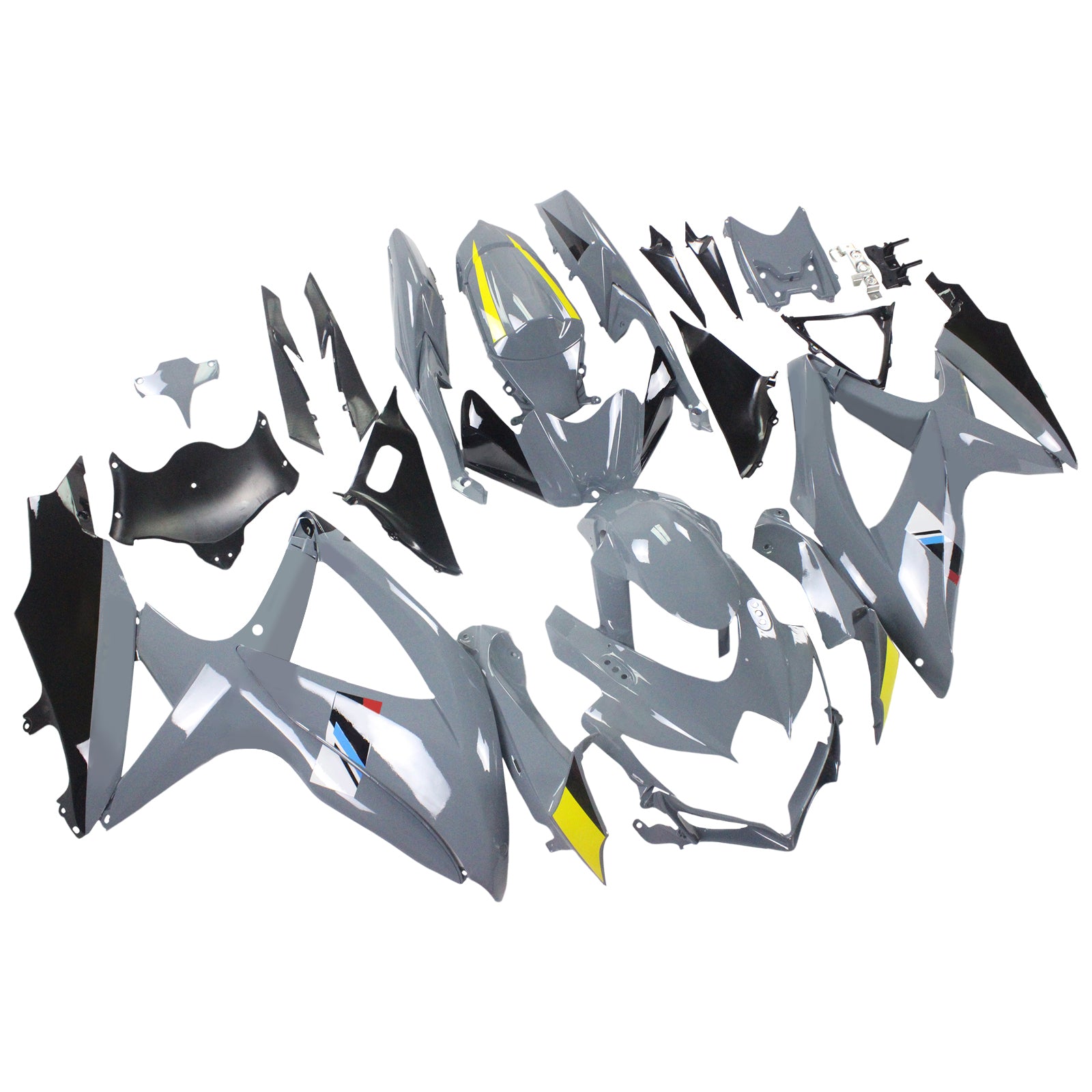 Amotopart 2008-2010 Suzuki GSXR600/750 Fairing Yellow&Grey Kit