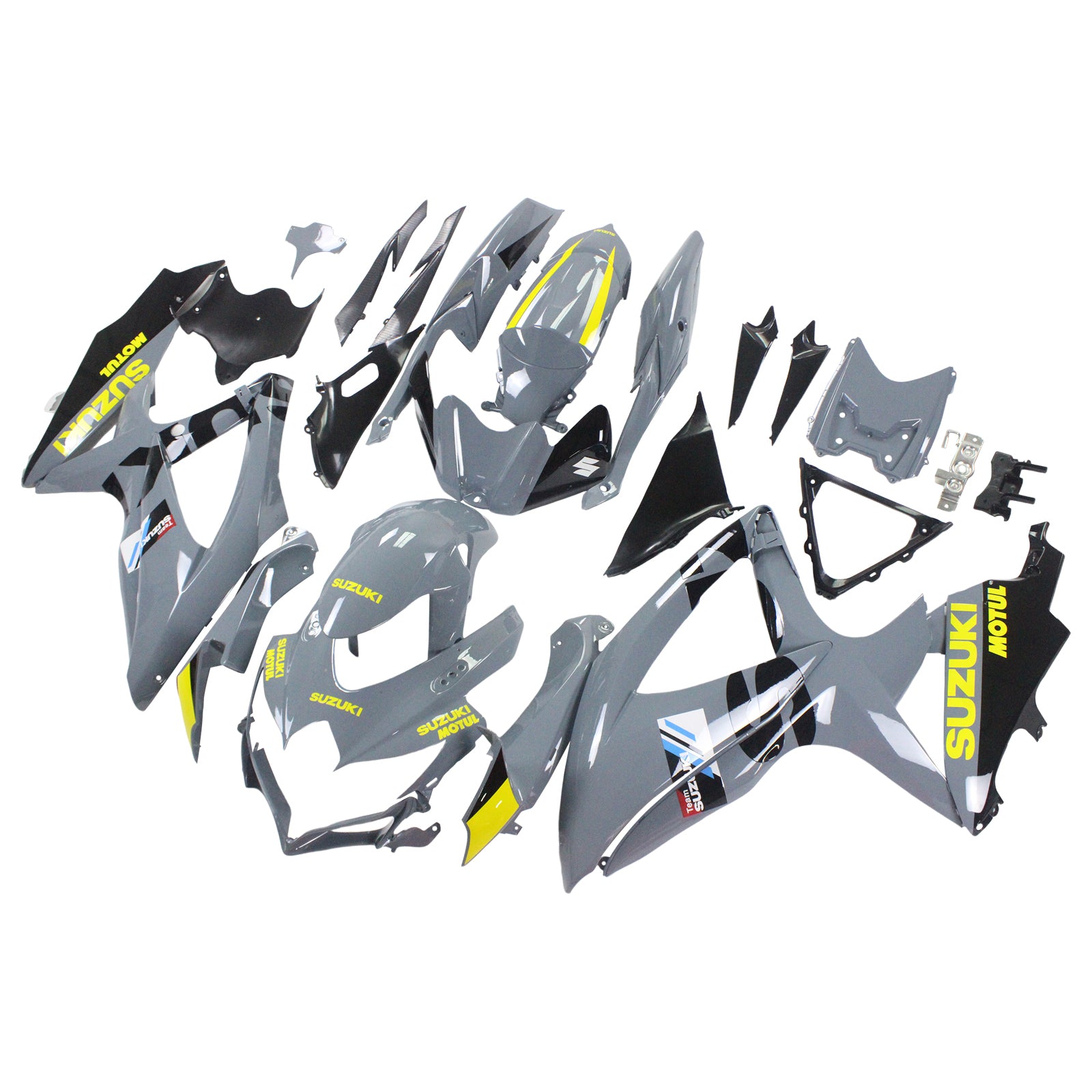 Amotopart 2008-2010 Suzuki GSXR600/750 Fairing Yellow&Grey Kit