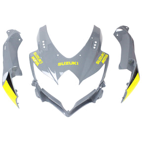 Amotopart 2008-2010 Suzuki GSXR600/750 Kit de carenado amarillo y gris