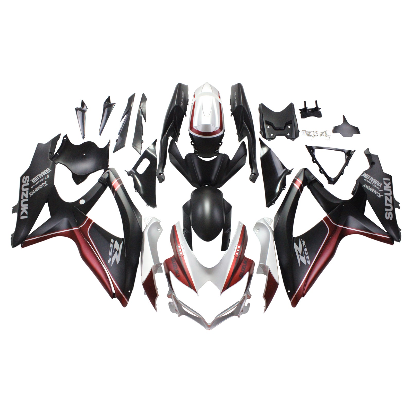 Amotopart 2008-2010 Suzuki GSXR600/750 Fairing Matte Red&Black Kit