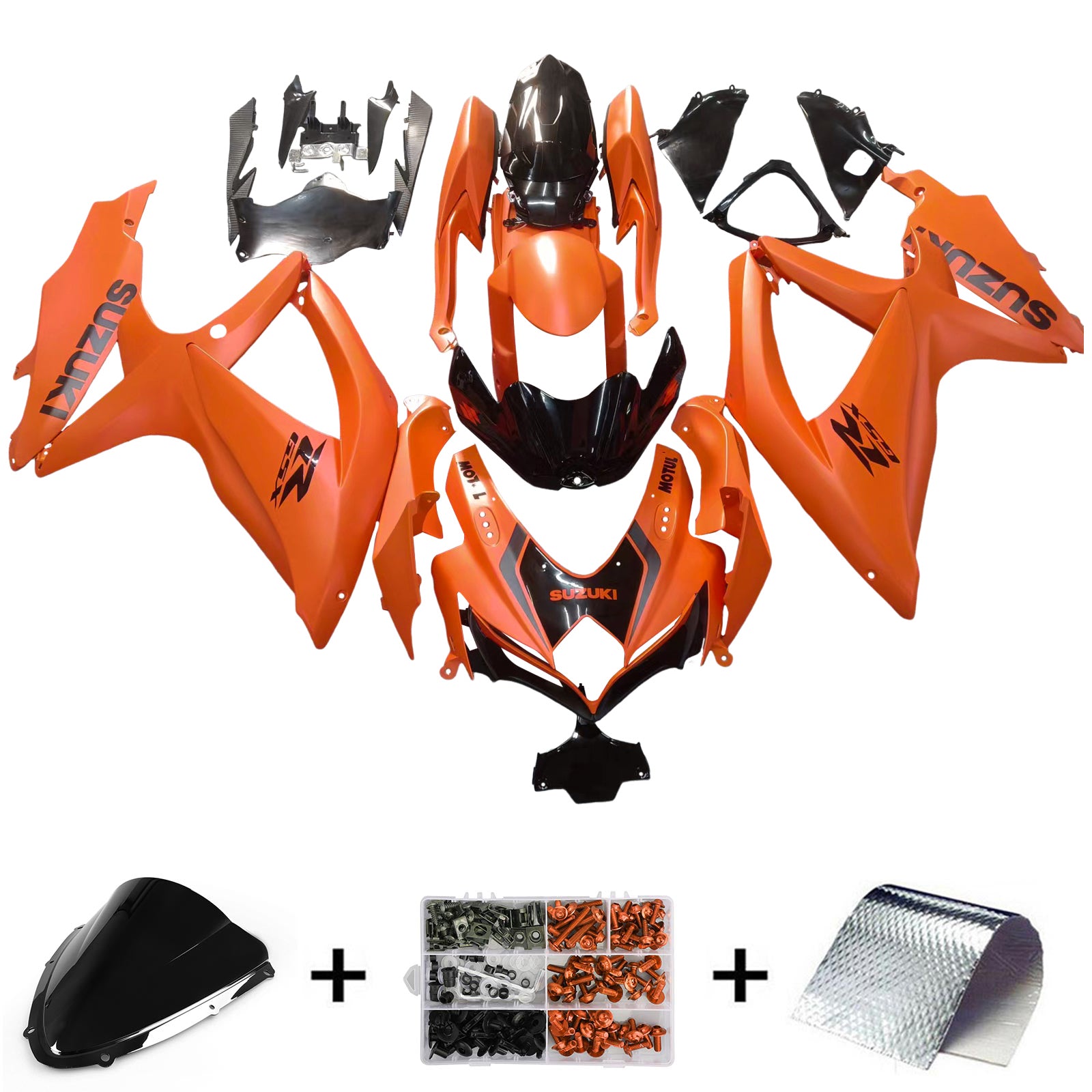 Amotopart 2008-2010 Suzuki GSXR600/750 Kit de carénage orange citrouille