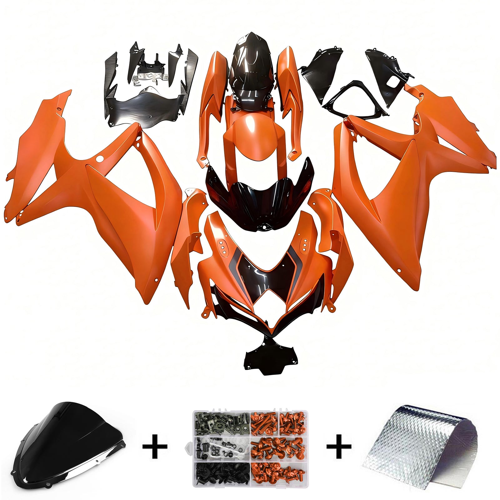 Amotopart 2008-2010 Suzuki GSXR600/750 Fairing Pumpkin Orange Kit