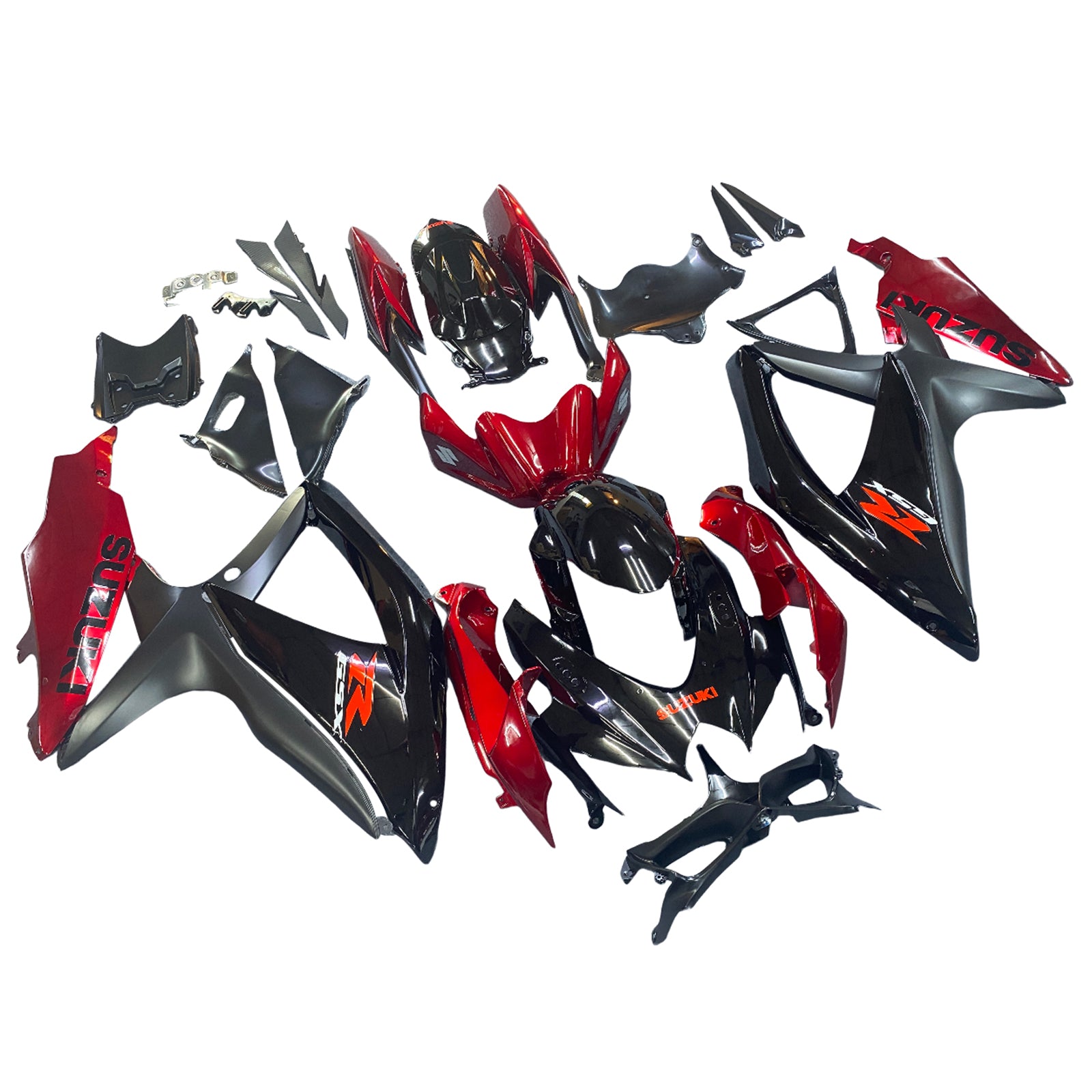 Amotopart 2008-2010 Suzuki GSXR600/750 Fairing Gloss Black&Red Kit