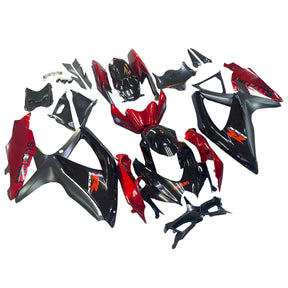 Amotopart 2008-2010 Suzuki GSXR600/750 Fairing Gloss Black&Red Kit