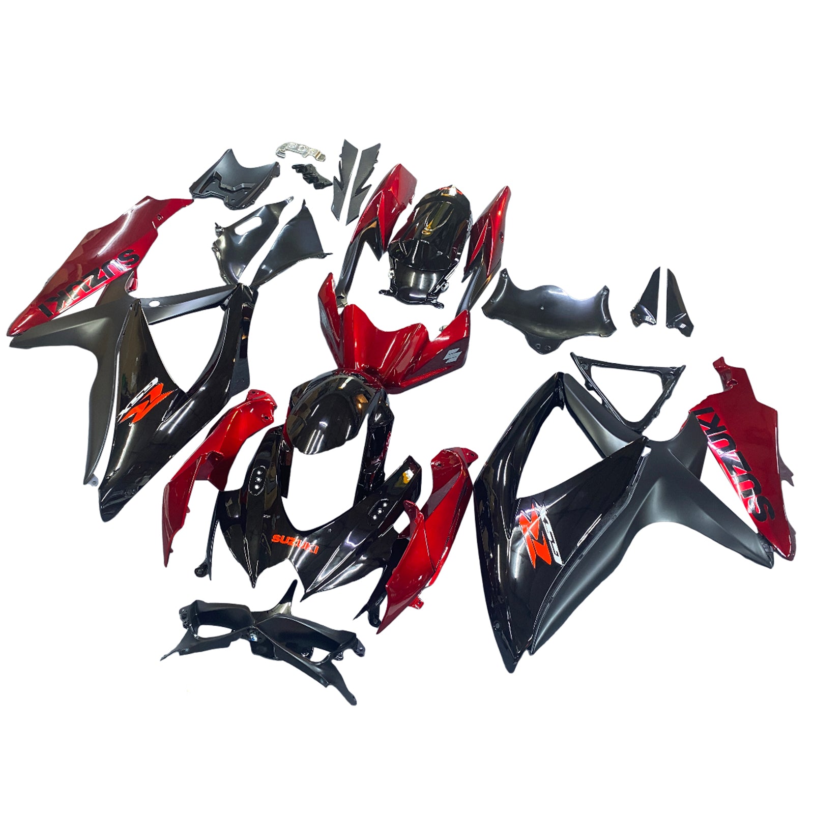 Amotopart 2008-2010 Suzuki GSXR600/750 Fairing Gloss Black&Red Kit