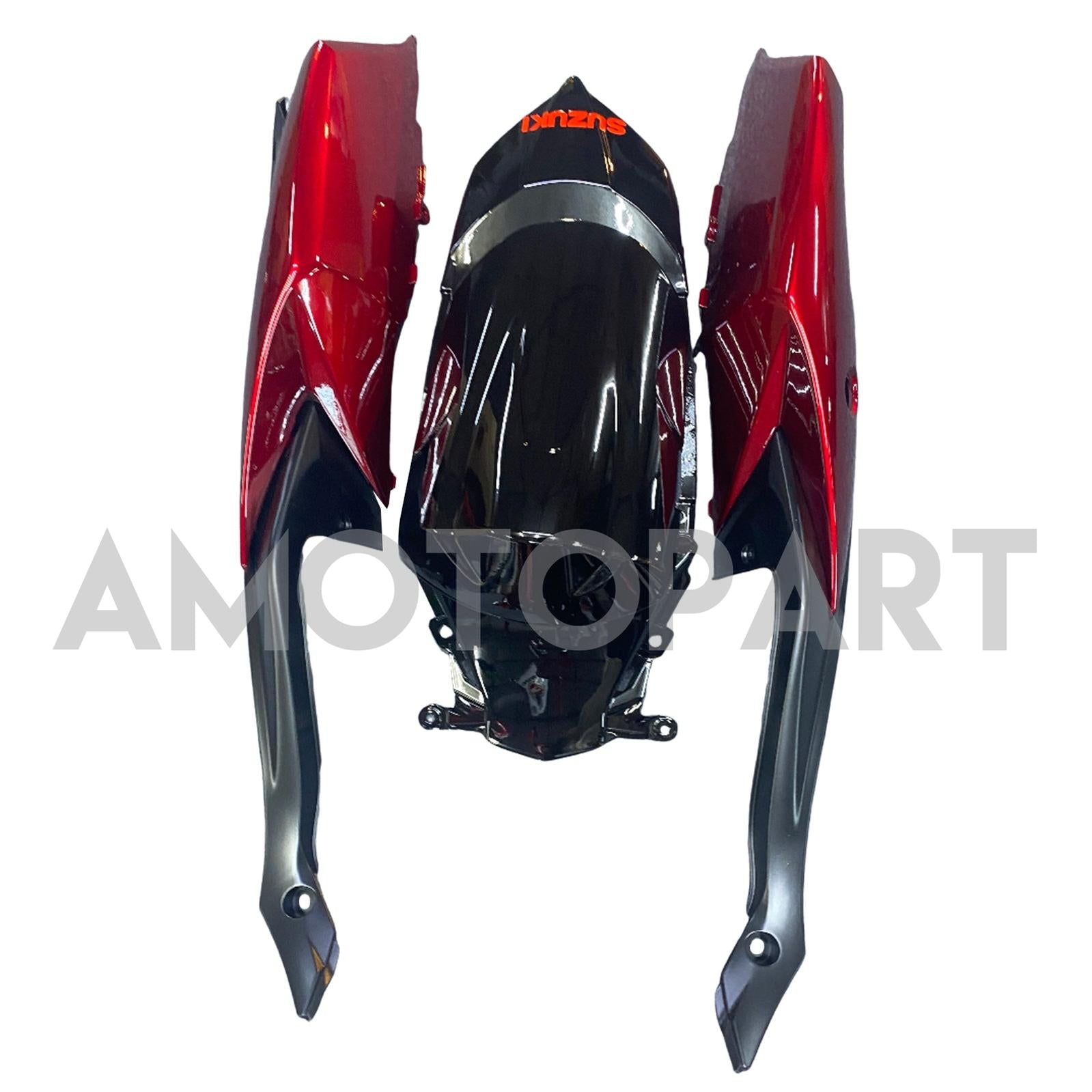 Amotopart 2008–2010 Suzuki GSXR600/750 Verkleidung, glänzend schwarz&Rotes Kit