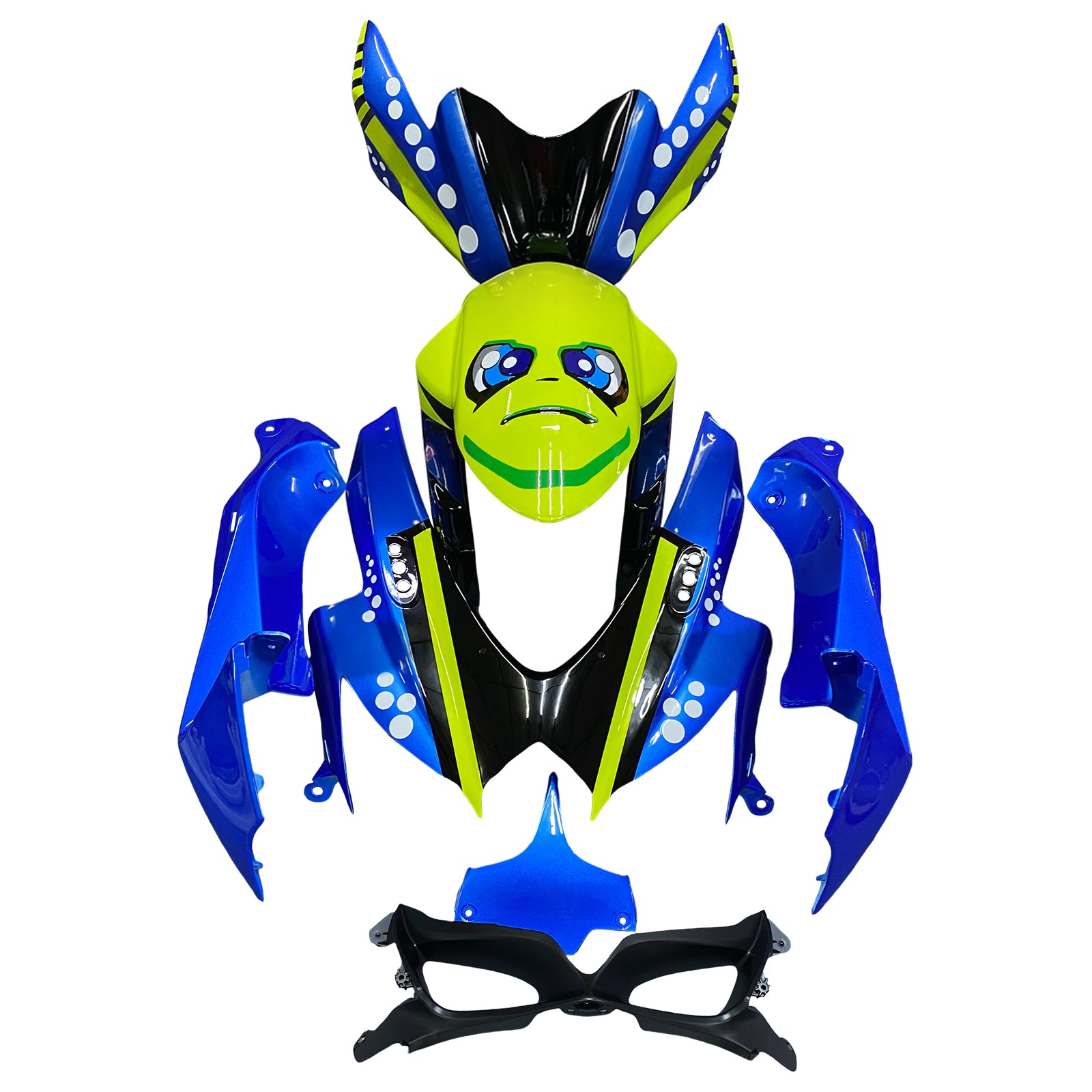 Amotopart 2008-2010 Suzuki GSXR600/750 Fairing Blue&Green Monster Kit