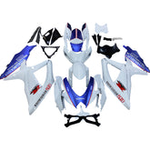 Amotopart 2008-2010 Suzuki GSXR600/750 Fairing White&Matte Dark Blue Kit