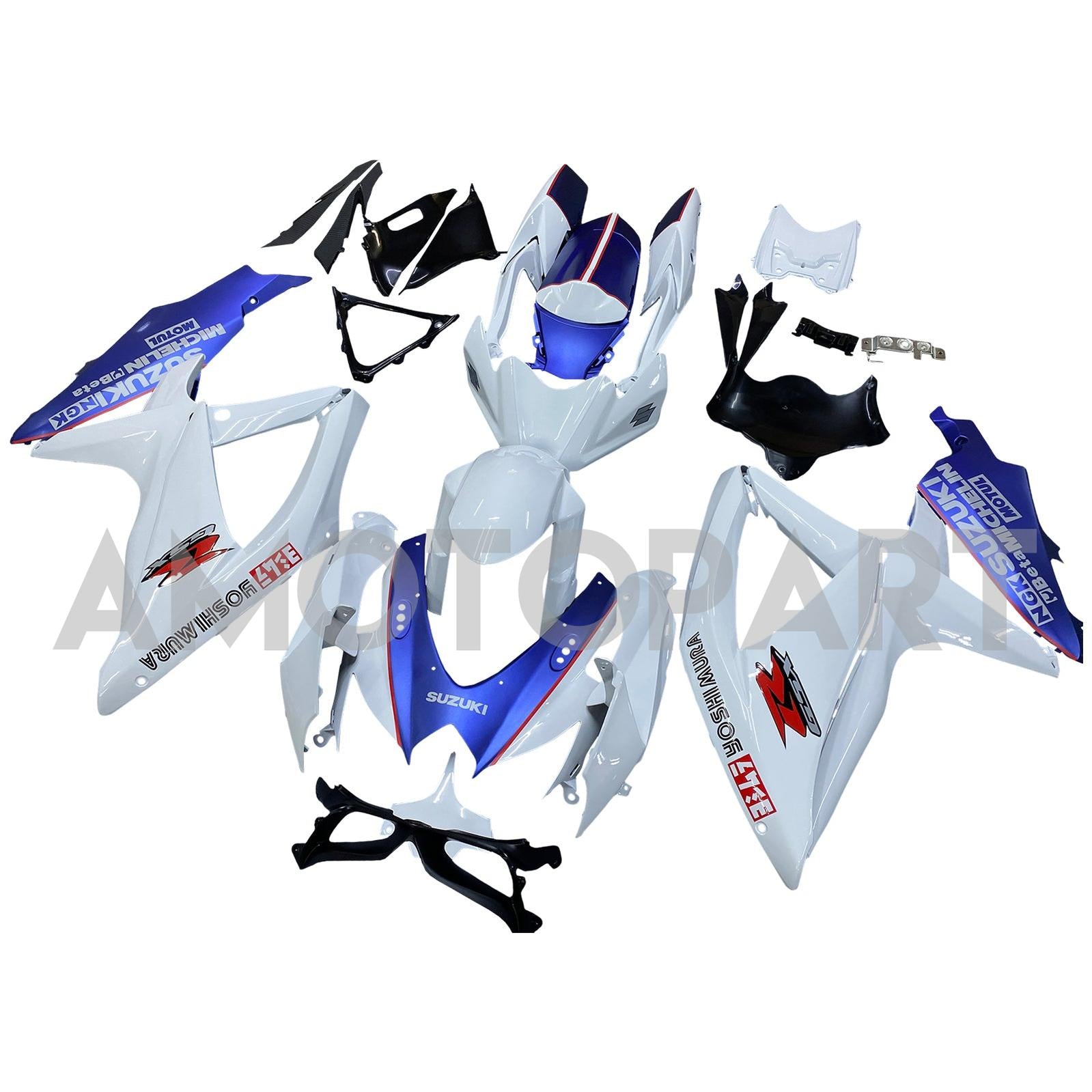 AMOTOPART 2008-2010 SUZUKI GSXR600/750 KUILING WIT & MATTE Dark Blue Kit