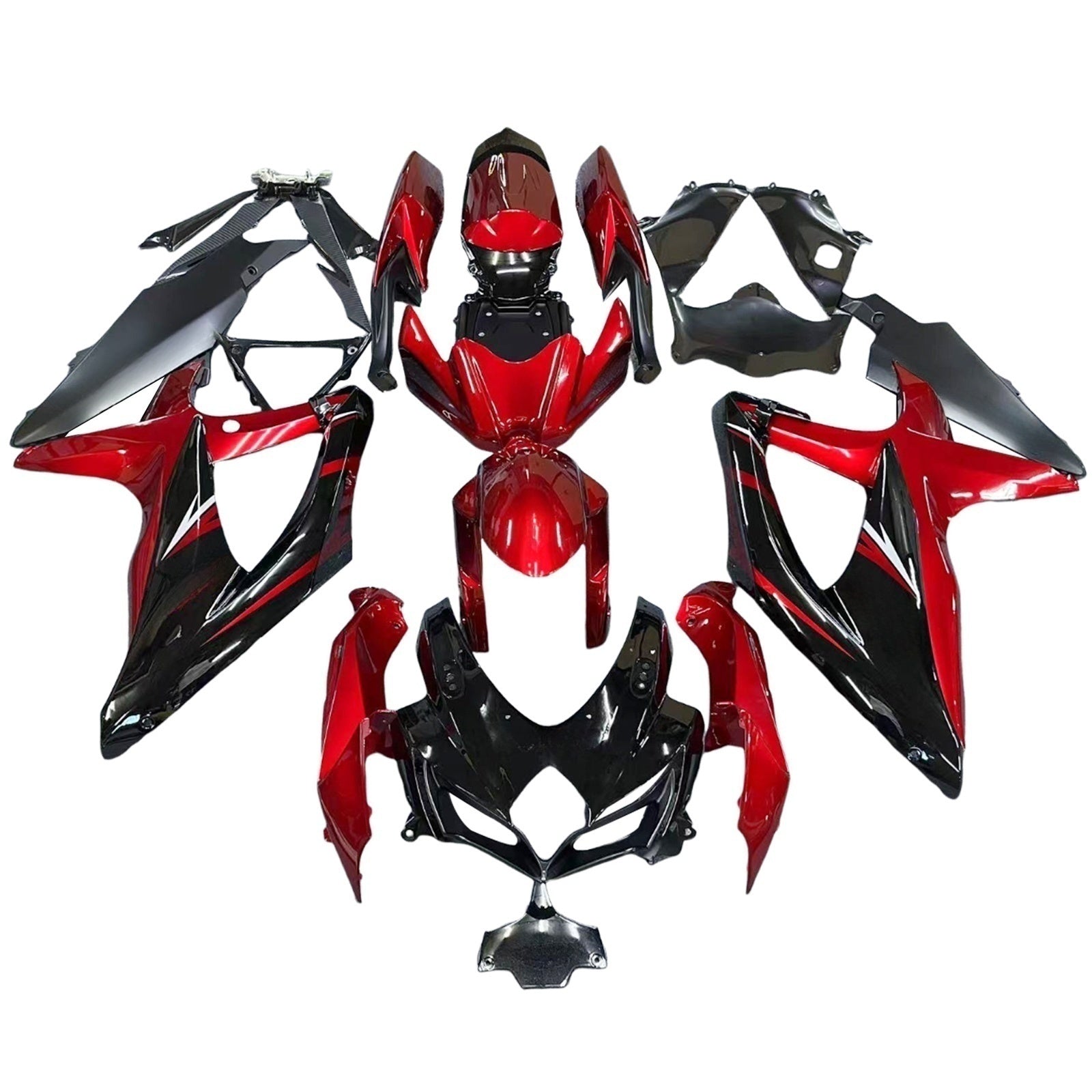 Amotopart 2008-2010 Suzuki GSXR600/750 Fairing Gloss Red&Black Kit