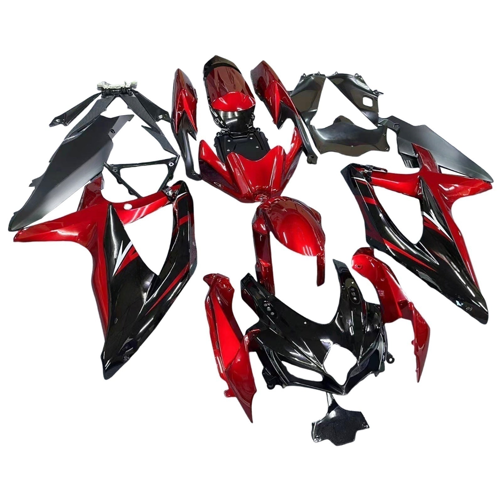 Amotopart 2008-2010 Suzuki GSXR600/750 Fairing Gloss Red&Black Kit