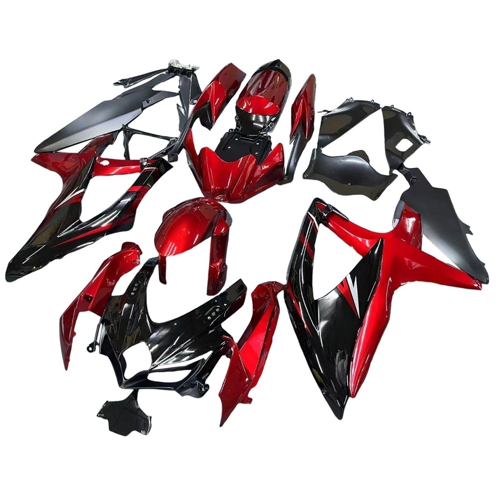 Amotopart 2008-2010 Suzuki GSXR600/750 Fairing Gloss Red&Black Kit