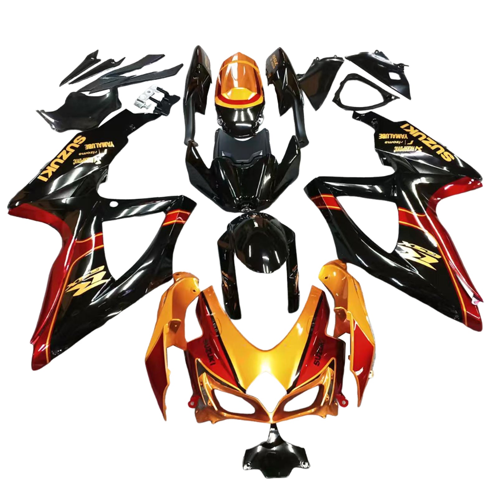 Amotopart 2008-2010 Suzuki GSXR600/750 Fairing Gold&Red Kit