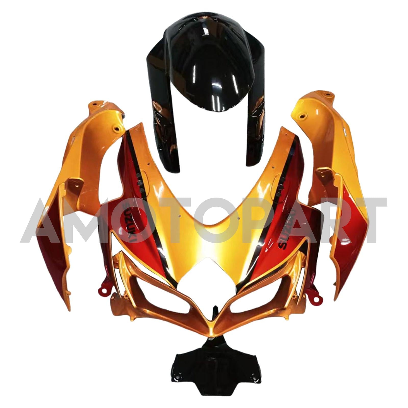 Amotopart 2008-2010 スズキ GSXR600/750 フェアリング ゴールド&レッドキット