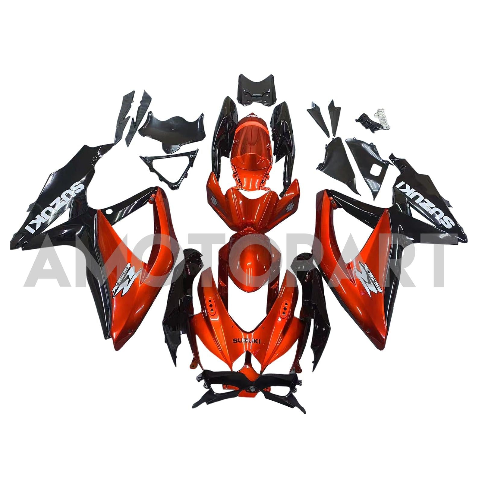 Amotopart 2008-2010 Suzuki GSXR600/750 Fairing Dark Orange&Black Kit