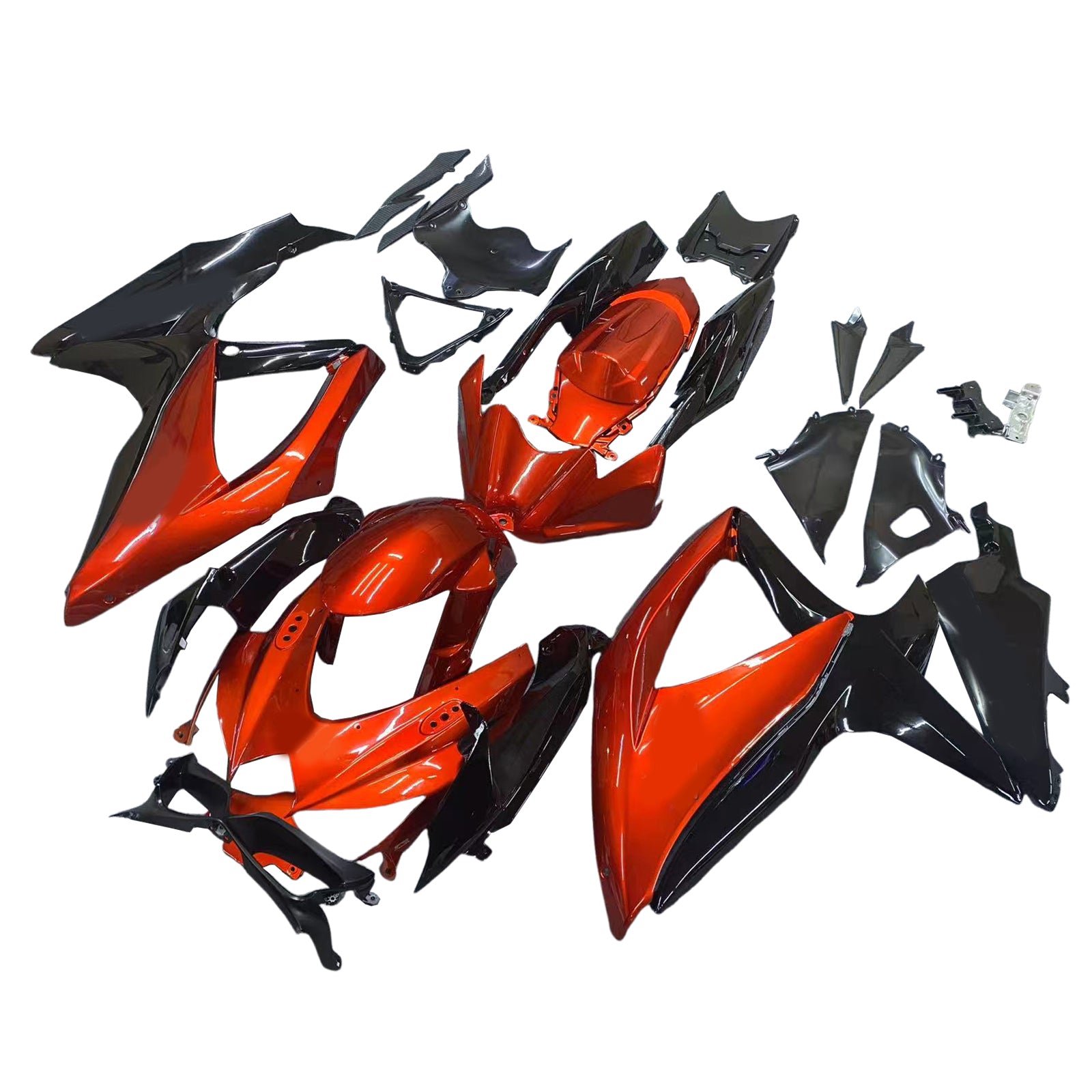 Amotopart 2008-2010 Suzuki GSXR600/750 Fairing Dark Orange&Black Kit