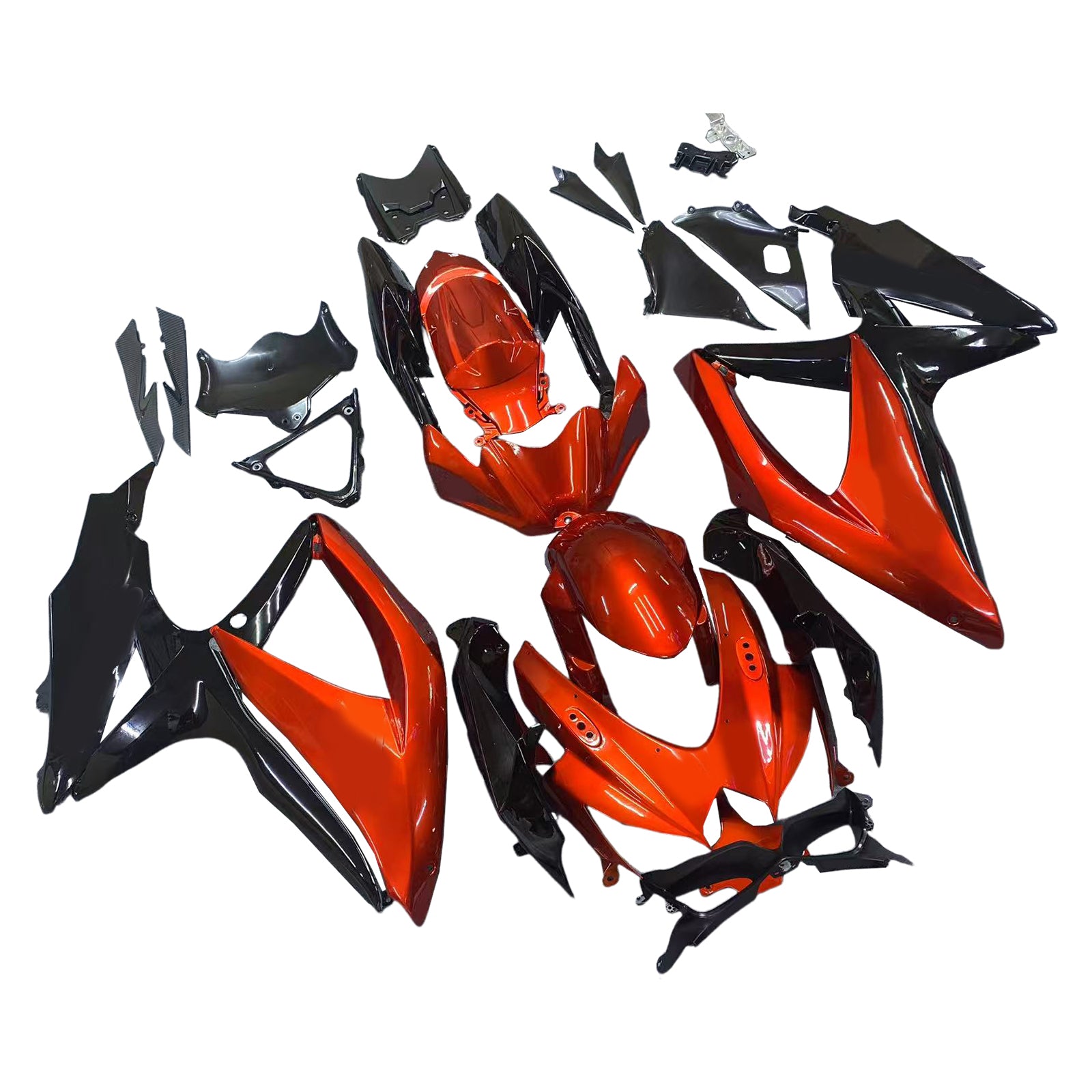 Amotopart 2008-2010 Suzuki GSXR600/750 Fairing Dark Orange&Black Kit